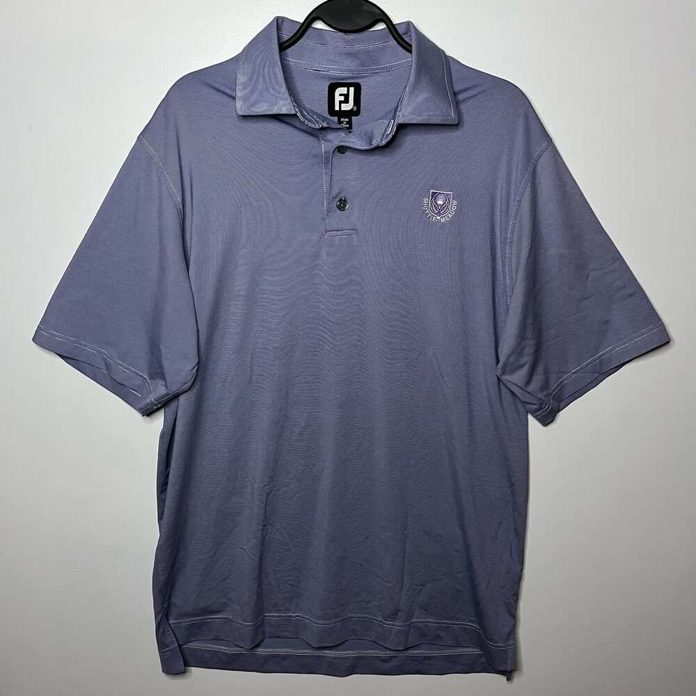 FootJoy Men's Blue Stripe Golf Polo Shirt Size Medium